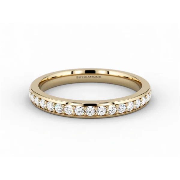 Round Brilliant 0.3ct Grain-Set Half Eternity Ring in 18ct Yellow Gold