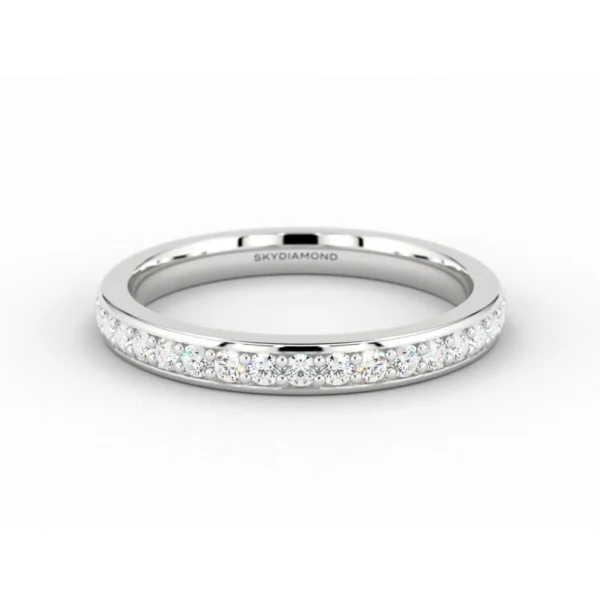 Round Brilliant 0.6ct Grain-Set Full Eternity Ring in 18ct White Gold