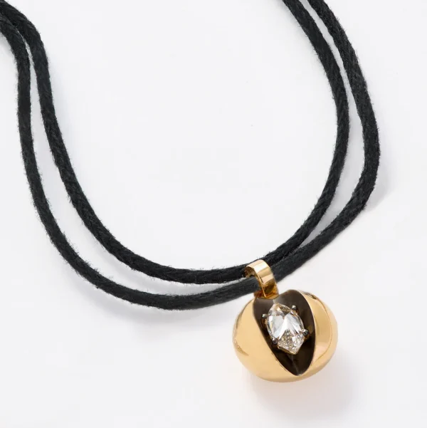 Gaia 18ct Gold Pendant & Cord Choker ~ Lily Cole x Skydiamond