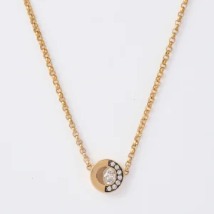 Crescent Pendant 0.21ct in 18ct Yellow Gold
