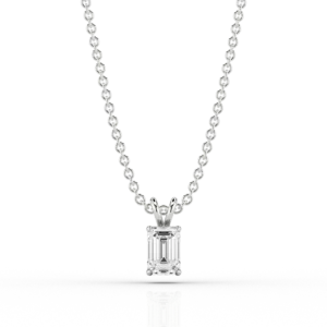 Emerald Cut 0.85ct Pendant in Platinum