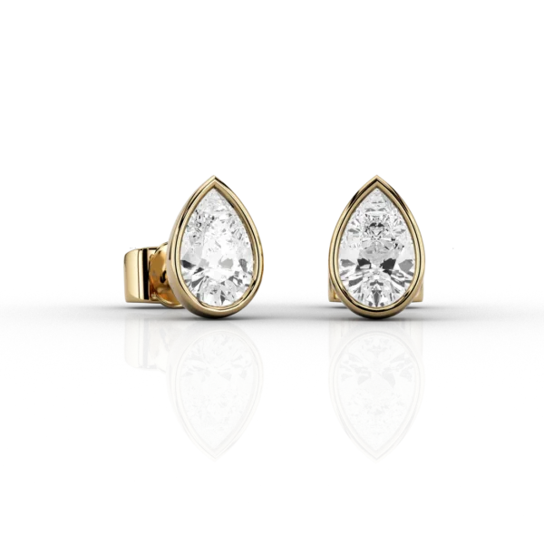 Pear Cut Modern 0.48ct Stud Earrings in 14ct Yellow Gold