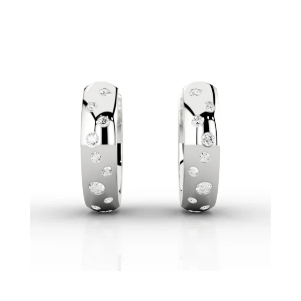 Hera 0.22ct Huggie Hoop Earrings in Platinum