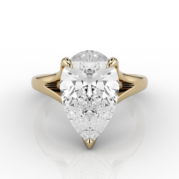 Aria Large Pear Cut 3.50ct Ring in 18ct Yellow Gold