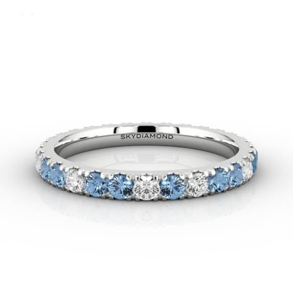 Blue Mix 0.87ct Full Set Eternity Ring in Platinum