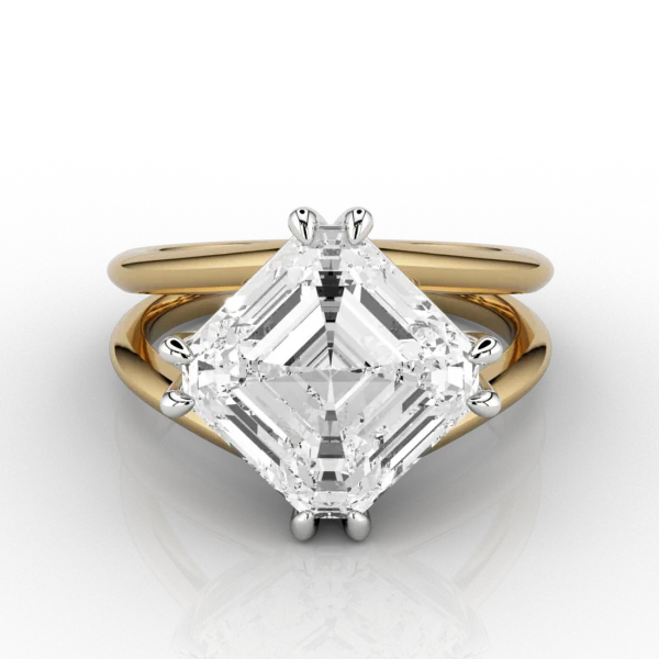 Vento Asscher Cut 5.27ct Ring in 18ct Yellow Gold