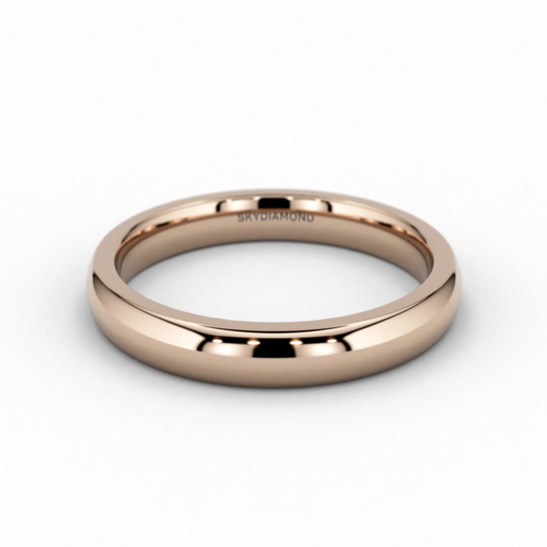 Modern Wedding Band in 2mm 18ct Rose Gold