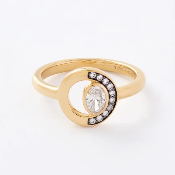 Crescent Ring 0.34ct in 18ct Yellow Gold