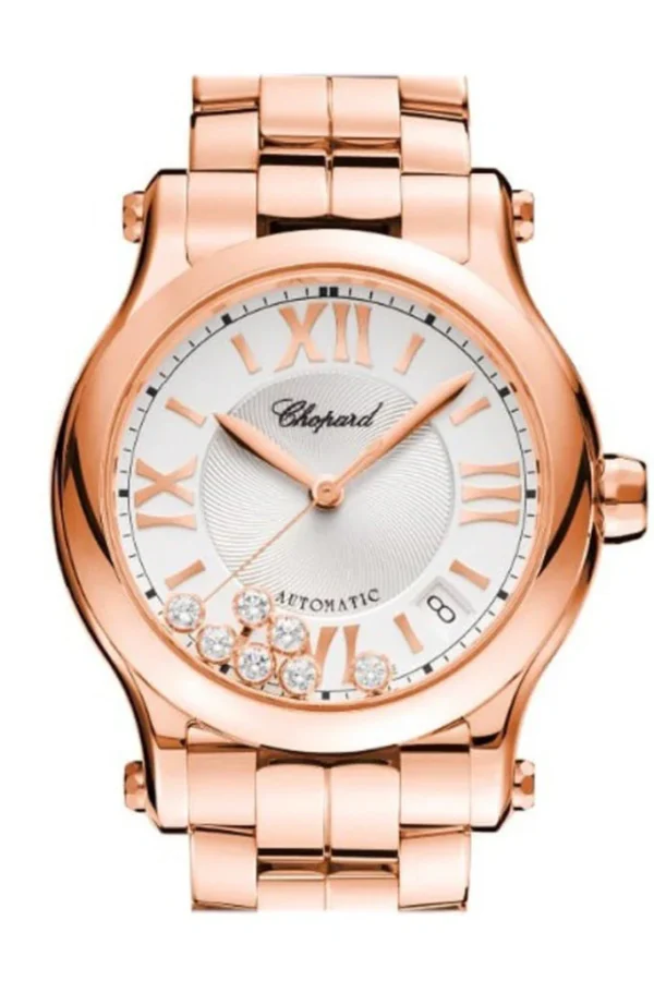 Chopard Happy Sport 36mm 18k Rose Gold and Diamonds Automatic Watch 274808-5002